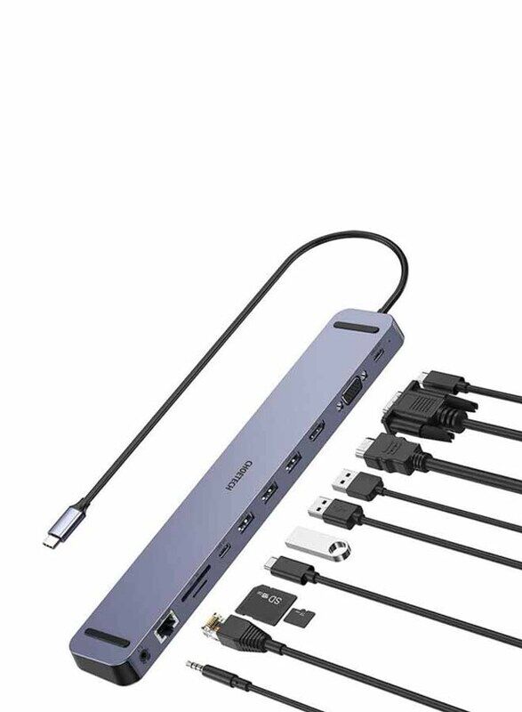 Generic Choetech 11 in 1 USB-C Multiport Docking Station for Apple MacBook Pro/Air & Type-C Devices, Grey
Generic Choetech 11 in 1 USB-C Multiport Docking Station for Apple MacBook Pro/Air & Type-C Devices, Grey