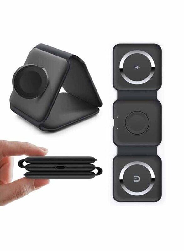 Generic 3-in-1 Magnetic Foldable Fast Wireless Charging Pad, Black
Generic 3-in-1 Magnetic Foldable Fast Wireless Charging Pad, Black