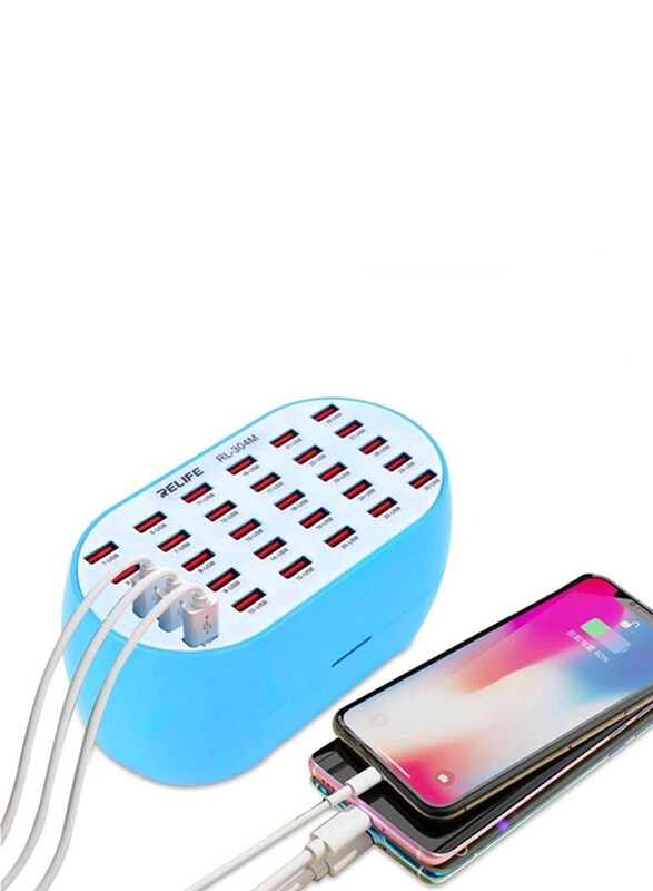 Relife 160W High Power 30 Ports USB Charger Supports 30 Devices for Mobile Phone & Tablet with Digital Device Charging, RL-304M, Multicolour
Relife 160W High Power 30 Ports USB Charger Supports 30 Devices for Mobile Phone & Tablet with Digital Device Charging, RL-304M, Multicolour