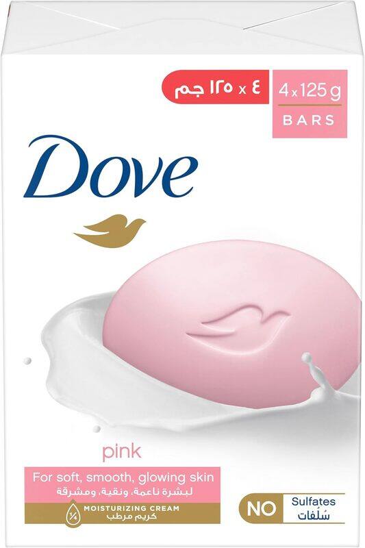 DOVE Beauty Cream Soap Bar, for all skin types, Pink, bar with moisturizing cream, 125g, Pack of 4
DOVE Beauty Cream Soap Bar, for all skin types, Pink, bar with moisturizing cream, 125g, Pack of 4