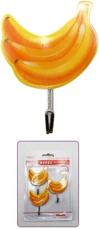 Generic Banana Fruit Design Strong Adhesive Heavy-Duty Wall Hook, 3 Pieces, Yellow
Generic Banana Fruit Design Strong Adhesive Heavy-Duty Wall Hook, 3 Pieces, Yellow