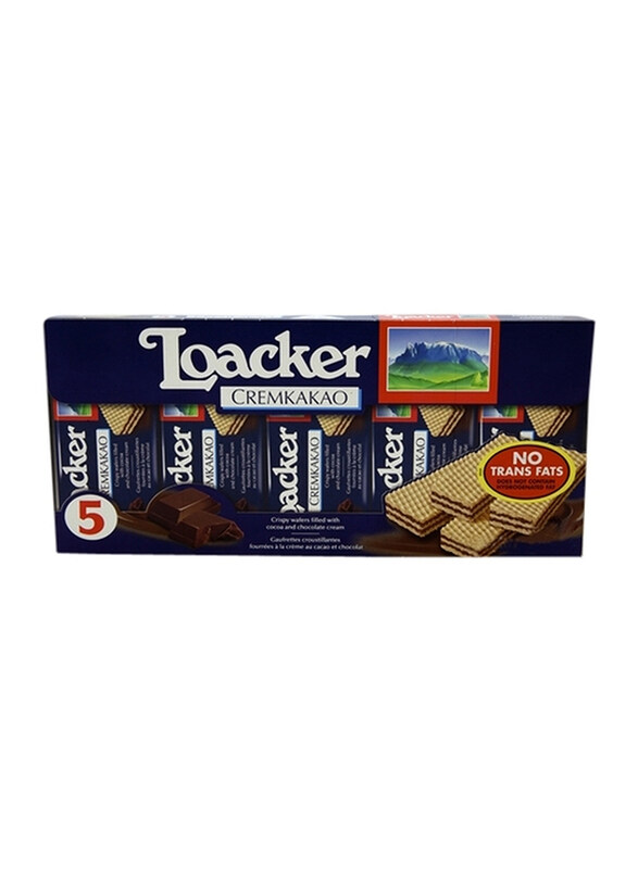 Loacker Cremkakao Crispy Wafers with Cocoa and Chocolates Cream Filling, 5 Packs x 45g
Loacker Cremkakao Crispy Wafers with Cocoa and Chocolates Cream Filling, 5 Packs x 45g