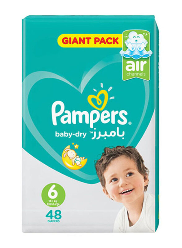 Pampers Active Baby Dry Diapers, Mega Pack, Extra Large, Size 6, 13+ Kg, 48 Diapers
Pampers Active Baby Dry Diapers, Mega Pack, Extra Large, Size 6, 13+ Kg, 48 Diapers