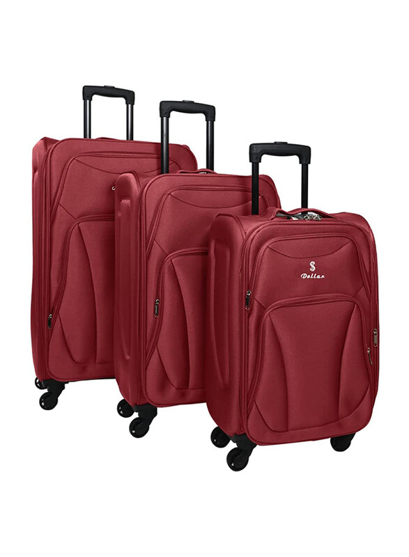Dollar Expandable Lightweight Soft-Shell Trolley Luggage Set of 3 with 4-Wheels, Red
Dollar Expandable Lightweight Soft-Shell Trolley Luggage Set of 3 with 4-Wheels, Red