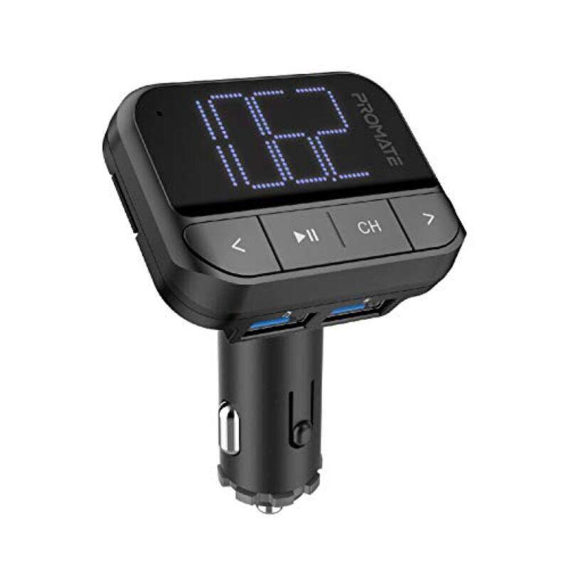 Promate Car FM Transmitter Wireless In-Car Radio Adapter Kit with Dual USB Ports, Hands-Free Calling, AUX Port, TF Card Slot, LED Display, Multiple EQ
Promate Car FM Transmitter Wireless In-Car Radio Adapter Kit with Dual USB Ports, Hands-Free Calling, AUX Port, TF Card Slot, LED Display, Multiple EQ