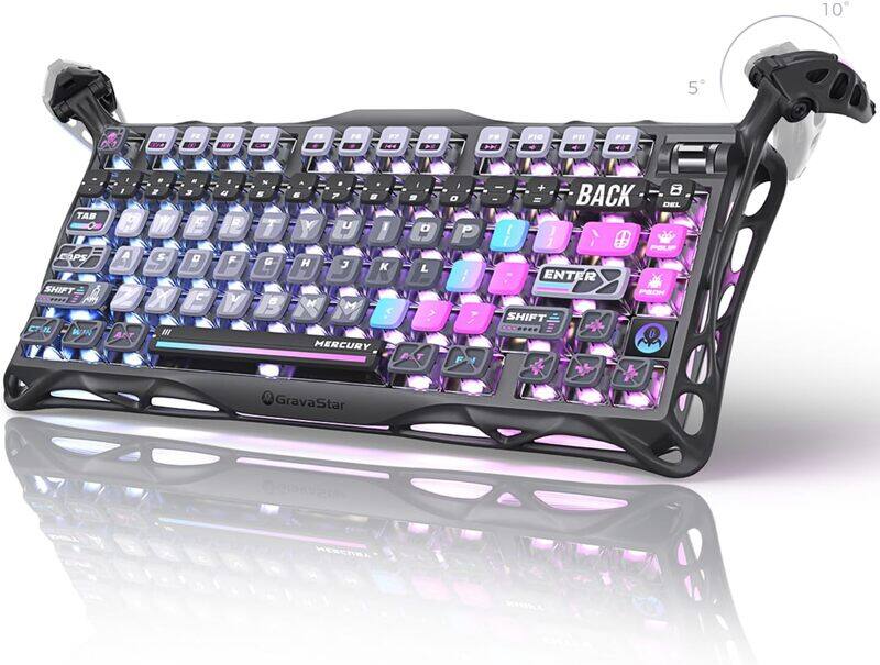 GravaStar Mercury K1 Pro 75% Wireless Mechanical Gaming Keyboard, Gasket Compact Custom Keyboard Hot-Swap Socket Galaxy Black
GravaStar Mercury K1 Pro 75% Wireless Mechanical Gaming Keyboard, Gasket Compact Custom Keyboard Hot-Swap Socket Galaxy Black