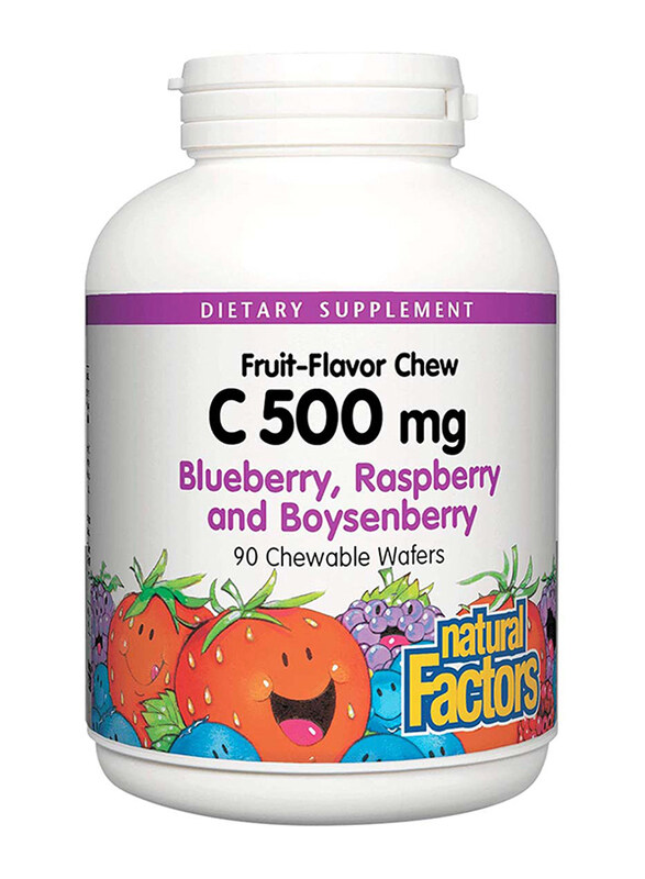 Natural Factors Vitamin C Blueberry Raspberry Boysenberry Chewable Wafer, 500mg, 90 Wafer
Natural Factors Vitamin C Blueberry Raspberry Boysenberry Chewable Wafer, 500mg, 90 Wafer