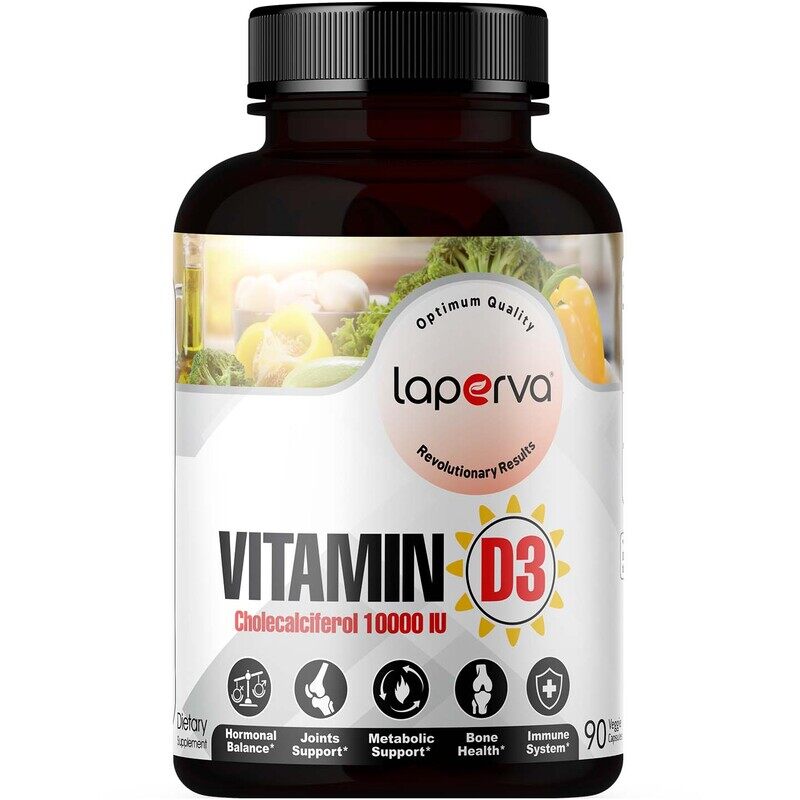 Laperva Vitamin D3 Cholecalciferol Dietary Supplement, 10000IU, 90 Veggie Capsules
Laperva Vitamin D3 Cholecalciferol Dietary Supplement, 10000IU, 90 Veggie Capsules