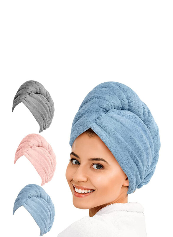 Yfong Women/Girls Microfiber More Absorbent Wet Hair Fast Drying Hair Turban Towels with Buttons for Curly Hair, Multicolour, 3-Pieces
Yfong Women/Girls Microfiber More Absorbent Wet Hair Fast Drying Hair Turban Towels with Buttons for Curly Hair, Multicolour, 3-Pieces