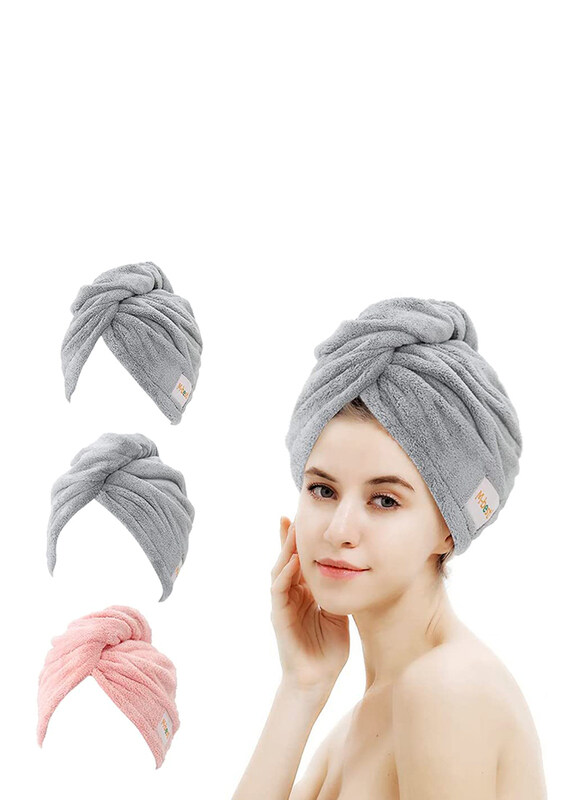 M-bestl Women Super Absorbent and Lightweight Hair Turban for Dry Hair, Pink/Grey, 2-Pieces
M-bestl Women Super Absorbent and Lightweight Hair Turban for Dry Hair, Pink/Grey, 2-Pieces