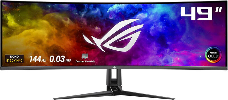 Asus 49 Inch Republic of Gamers Swift Curved OLED Gaming Monitor, PG49WCD, Black
Asus 49 Inch Republic of Gamers Swift Curved OLED Gaming Monitor, PG49WCD, Black