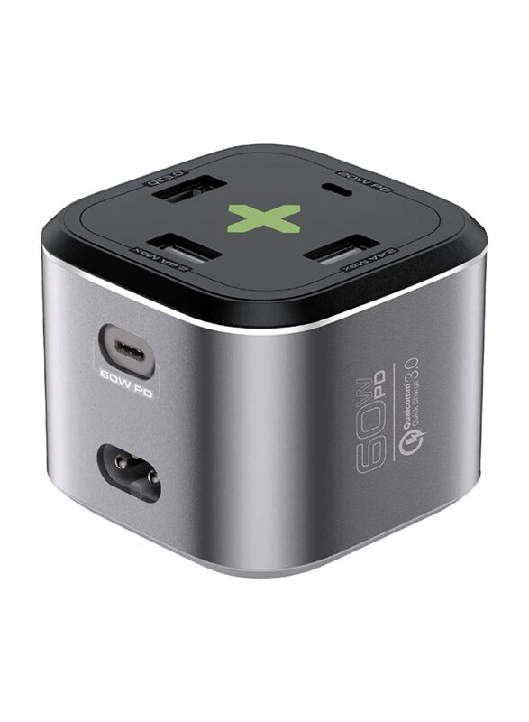 Promate USB-C Multi-Port Hub Charging Station with Dual USB-C Power Delivery, PowerCube-PD80, Black/Grey
Promate USB-C Multi-Port Hub Charging Station with Dual USB-C Power Delivery, PowerCube-PD80, Black/Grey