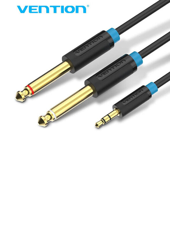 Vention 2-Meter Double Gold Plated 6.35 mm Jack Stereo Audio Cable, 3.5 mm Jack to 2 x 6.35 mm Jack for Audio Devices, Black
Vention 2-Meter Double Gold Plated 6.35 mm Jack Stereo Audio Cable, 3.5 mm Jack to 2 x 6.35 mm Jack for Audio Devices, Black
