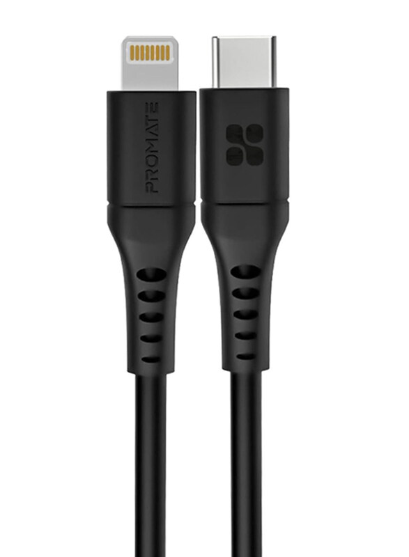 Promate 3-Meter Anti Tangle Cable, USB Type-C to Lightning for Smartphones/Tablets, Black
Promate 3-Meter Anti Tangle Cable, USB Type-C to Lightning for Smartphones/Tablets, Black