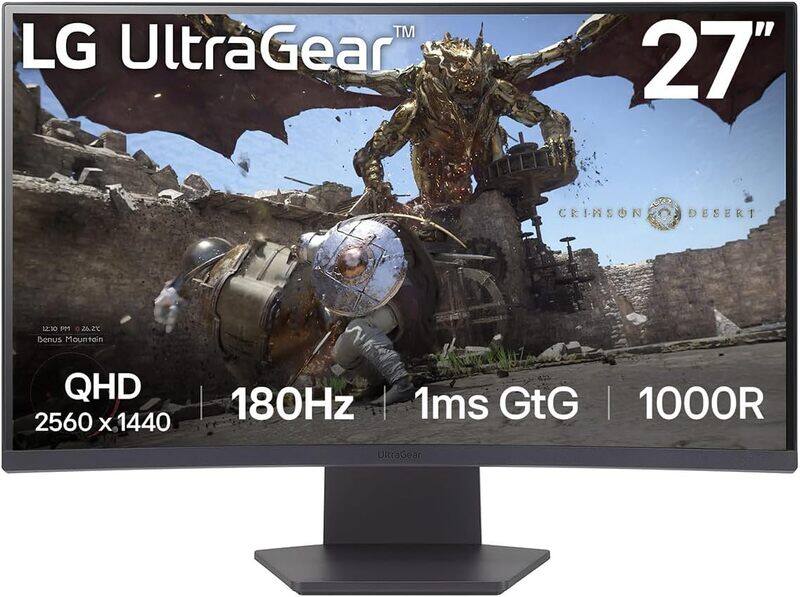 LG 27GS60QC-B PC monitor 68.6 cm 27inch 2560 x 1440 pixels Quad HD LCD Black HDMI x2 DisplayPort Headphone.
LG 27GS60QC-B PC monitor 68.6 cm 27inch 2560 x 1440 pixels Quad HD LCD Black HDMI x2 DisplayPort Headphone.