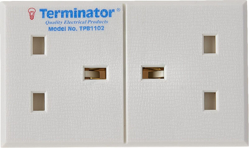 Terminator 2-Way UK Esma Approved 13Amp Rewirable Extension Trailing Socket with Power Indicator and Replaceable Fuse, White
Terminator 2-Way UK Esma Approved 13Amp Rewirable Extension Trailing Socket with Power Indicator and Replaceable Fuse, White