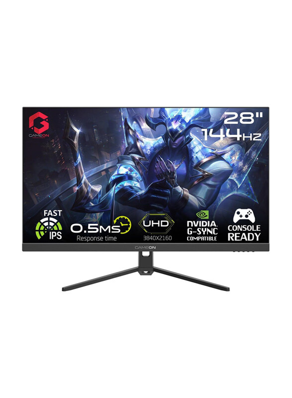 Gameon 28 Inch Pro-Series UHD Gaming Monitor with Adjustable Stand, GOP28UHD144IPS, Black
Gameon 28 Inch Pro-Series UHD Gaming Monitor with Adjustable Stand, GOP28UHD144IPS, Black