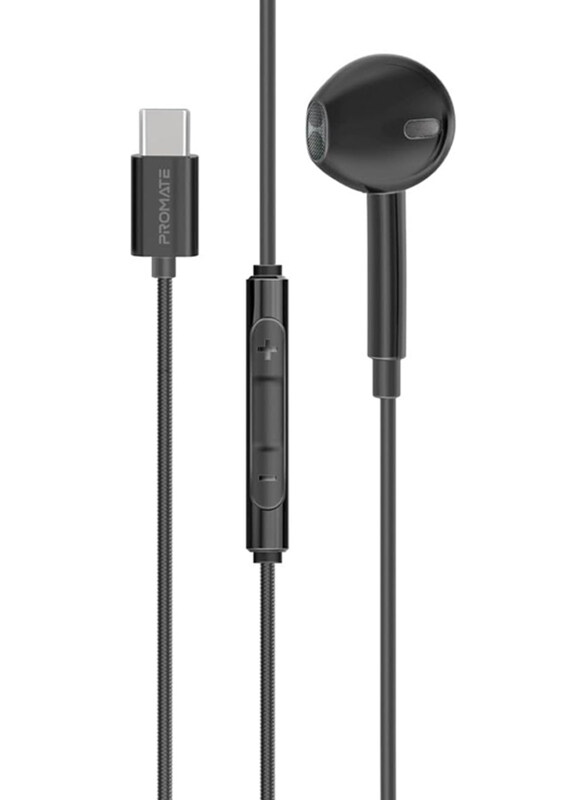 Promate Ergonomic In-Ear Wired USB Type-C Earphone with Microphone, Black
Promate Ergonomic In-Ear Wired USB Type-C Earphone with Microphone, Black