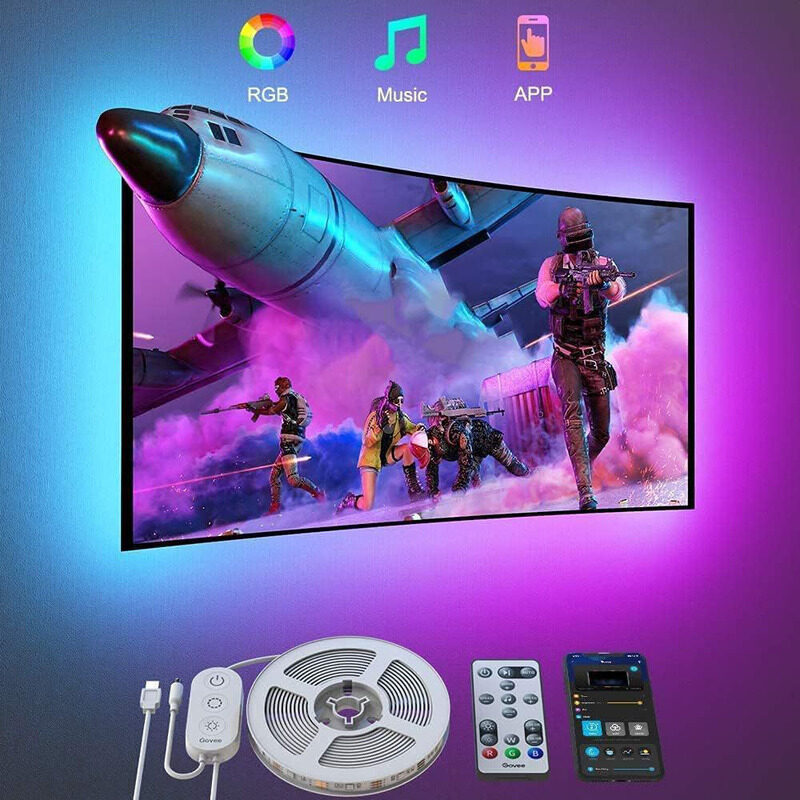 Govee 3 Meter LED TV Backlight with App, Remote Control, Music Sync, Bluetooth & Remote Control, Rgb
Govee 3 Meter LED TV Backlight with App, Remote Control, Music Sync, Bluetooth & Remote Control, Rgb