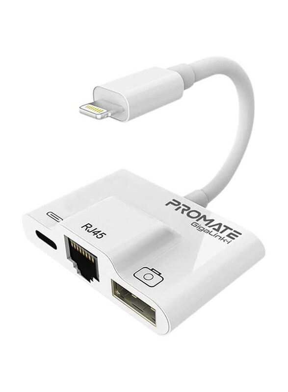Promate Ultra-Compact 3-in-1 Lightning Hub, Lightning to Multiple for Lighting Devices, GigaLink-i-White, White
Promate Ultra-Compact 3-in-1 Lightning Hub, Lightning to Multiple for Lighting Devices, GigaLink-i-White, White