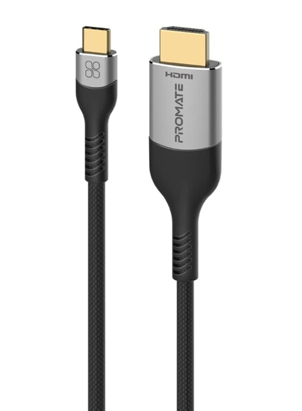 Promate 1.8-Meter Braided Cord Cable, USB Type-C to HDMI for Laptop/Computer, Black
Promate 1.8-Meter Braided Cord Cable, USB Type-C to HDMI for Laptop/Computer, Black