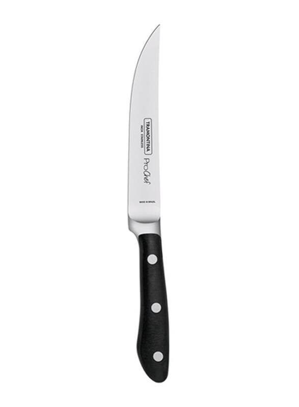 Tramontina Prochef 5-inch Stainless Steel Steak & Fruit Knife with Polycarbonate & Fiberglass Handle, 24153005, Black/Silver
Tramontina Prochef 5-inch Stainless Steel Steak & Fruit Knife with Polycarbonate & Fiberglass Handle, 24153005, Black/Silver