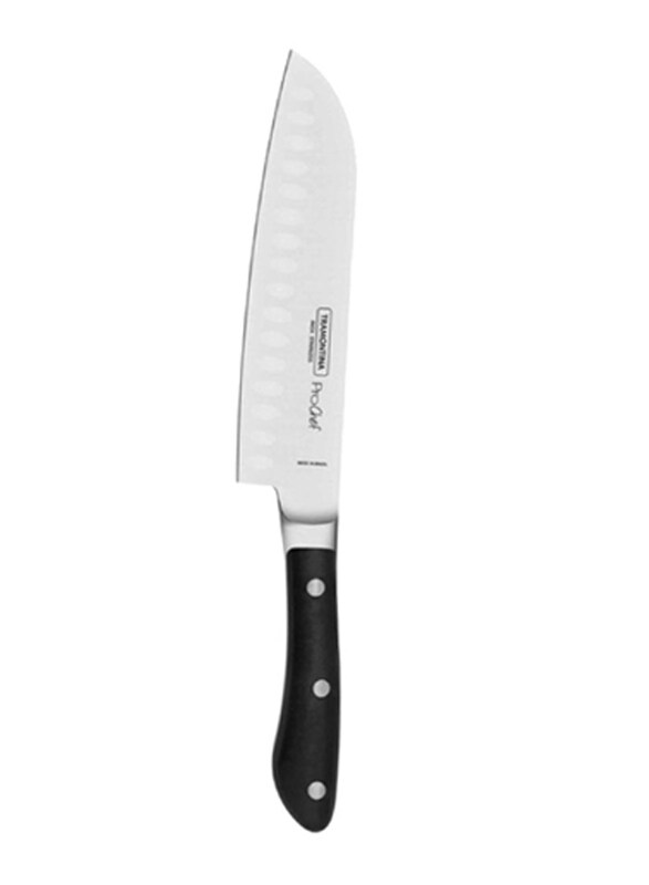 Tramontina 7-inche Prochef Santoku Knife with Stainless Steel Blade and Polycarbonate and Fiberglass Handle with Antimicrobial Protection, 24170007, M
Tramontina 7-inche Prochef Santoku Knife with Stainless Steel Blade and Polycarbonate and Fiberglass Handle with Antimicrobial Protection, 24170007, M