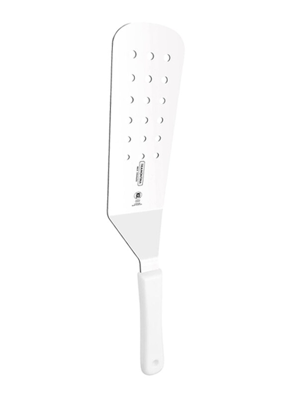 Tramontina 9x3 Inch Professional Stainless Steel Frying Spatula with Holes and White Polypropylene Handle, White/Silver
Tramontina 9x3 Inch Professional Stainless Steel Frying Spatula with Holes and White Polypropylene Handle, White/Silver