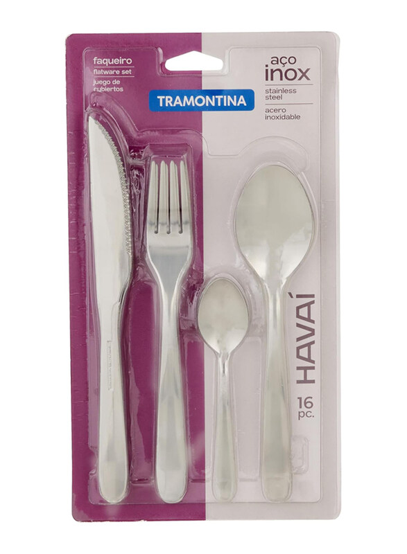 Tramontina Havai 16-Piece Stainless Steel Flatware Set with Mirror Finish, 66905084, Silver
Tramontina Havai 16-Piece Stainless Steel Flatware Set with Mirror Finish, 66905084, Silver