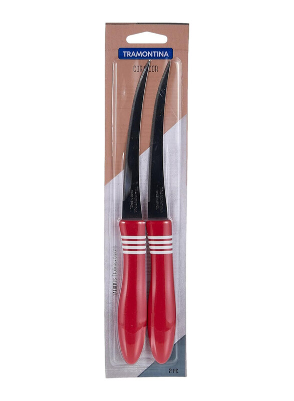 Tramontina 2-Piece Core & Core Tomato Knives with Stainless Steel Blade & Polypropylene Handle, 23462975, Silver/Red
Tramontina 2-Piece Core & Core Tomato Knives with Stainless Steel Blade & Polypropylene Handle, 23462975, Silver/Red