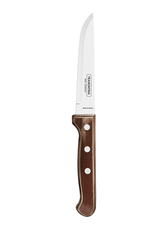 Tramontina 5-Inch Jumbo Steak Knife with Stainless Steel Blade and Dishwasher Safe Polywood Handle, 21413095, Brown
Tramontina 5-Inch Jumbo Steak Knife with Stainless Steel Blade and Dishwasher Safe Polywood Handle, 21413095, Brown