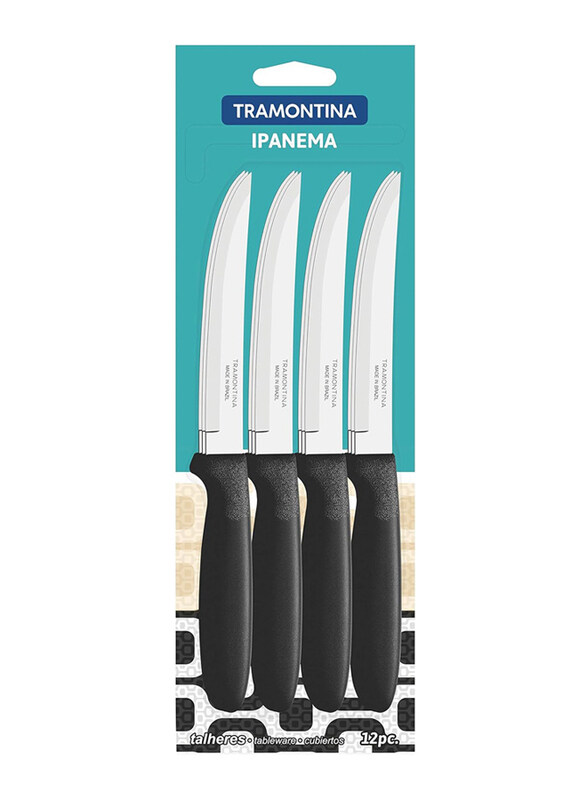 Tramontina 12-Piece Ipanema Stainless Steel Blade & Polypropylene Handle Steak Knife Set, 23358905, Black
Tramontina 12-Piece Ipanema Stainless Steel Blade & Polypropylene Handle Steak Knife Set, 23358905, Black