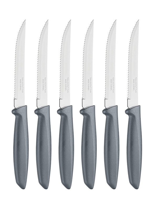 Tramontina 6-Piece Stainless Steel Steak & Fruit Knife Set with Polypropylene Handles, 23498654, Silver/Grey
Tramontina 6-Piece Stainless Steel Steak & Fruit Knife Set with Polypropylene Handles, 23498654, Silver/Grey
