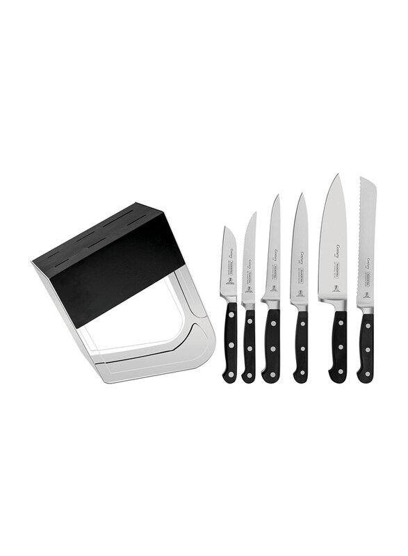 Tramontina Century 7-Piece Stainless Steel Knife & Block Set with Polycarbonate Handle, 24099016, Black/Silver
Tramontina Century 7-Piece Stainless Steel Knife & Block Set with Polycarbonate Handle, 24099016, Black/Silver
