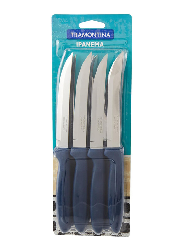 Tramontina 5-inch Ipanema Stainless Steel Blade & Polypropylene Handle Steak Knife, 23358015, Blue
Tramontina 5-inch Ipanema Stainless Steel Blade & Polypropylene Handle Steak Knife, 23358015, Blue