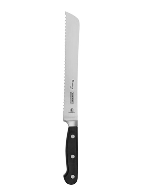 Tramontina Century 8-inch Stainless Steel Bread Knife with Polycarbonate Handle, 24009108, Black/Silver
Tramontina Century 8-inch Stainless Steel Bread Knife with Polycarbonate Handle, 24009108, Black/Silver