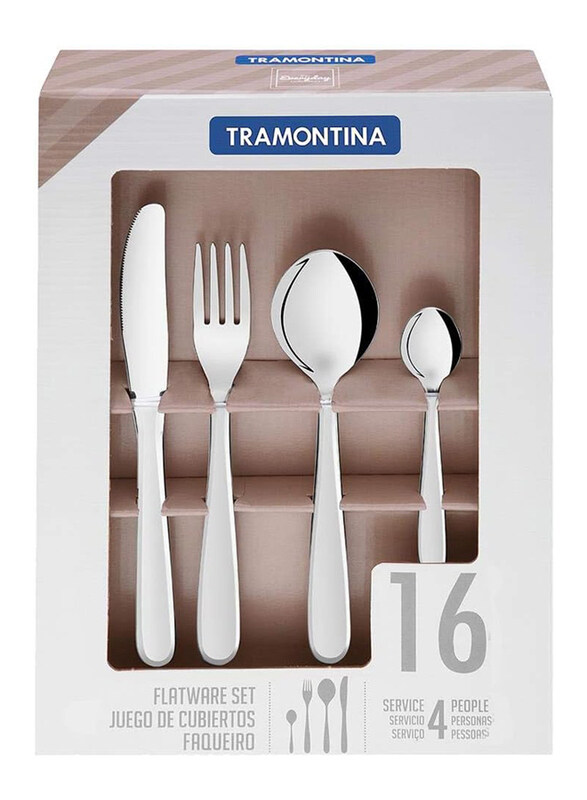 Tramontina Angra 16-Piece Stainless Steel Flatware Set with Gloss Finish, 66903550, Silver
Tramontina Angra 16-Piece Stainless Steel Flatware Set with Gloss Finish, 66903550, Silver