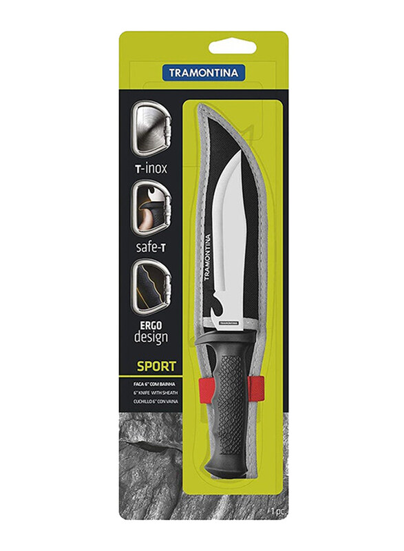 Tramontina 6-Inch Stainless Steel Standard Camping Knife with Polypropylene Handle & Nylon Sheath Set, Black/Silver
Tramontina 6-Inch Stainless Steel Standard Camping Knife with Polypropylene Handle & Nylon Sheath Set, Black/Silver
