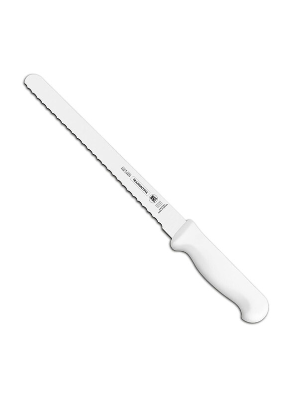 Tramontina 8-inch Professional Stainless Steel Blade & Polypropylene Handle with Antimicrobial Protection Serrated Slicer Knife, 24627088, White
Tramontina 8-inch Professional Stainless Steel Blade & Polypropylene Handle with Antimicrobial Protection Serrated Slicer Knife, 24627088, White