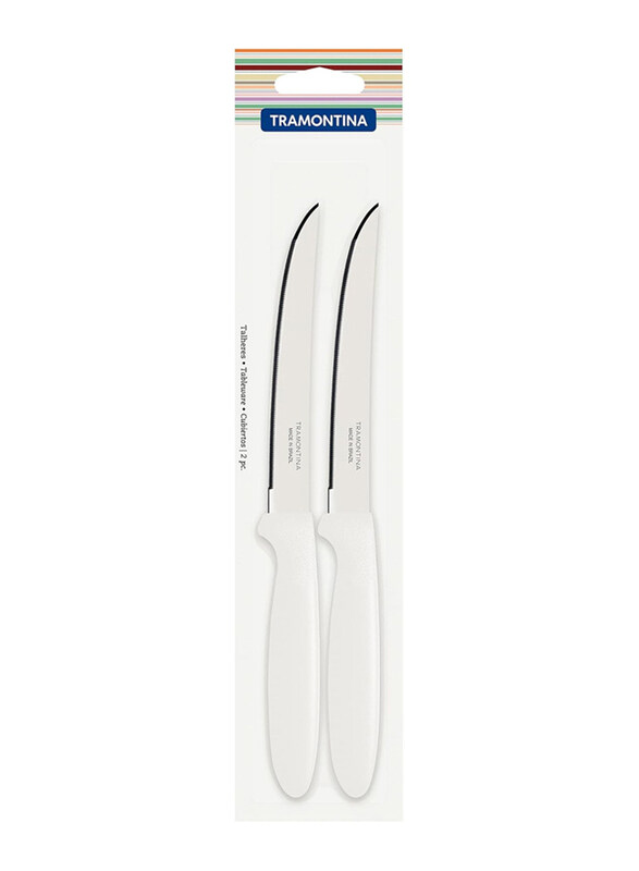Tramontina 2-Piece Ipanema Micro Serrated Edge Stainless Steel Blade & Polypropylene Handle Steak Knife Set, 23359285, White
Tramontina 2-Piece Ipanema Micro Serrated Edge Stainless Steel Blade & Polypropylene Handle Steak Knife Set, 23359285, White