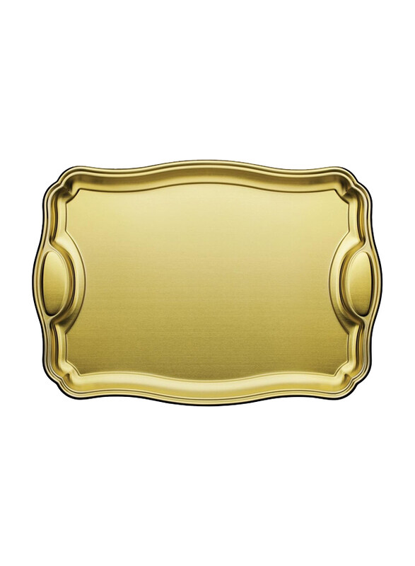 Tramontina 42x29cm Doratta Rectangular Stainless Steel Tray in Matte Golden Finish, Gold
Tramontina 42x29cm Doratta Rectangular Stainless Steel Tray in Matte Golden Finish, Gold