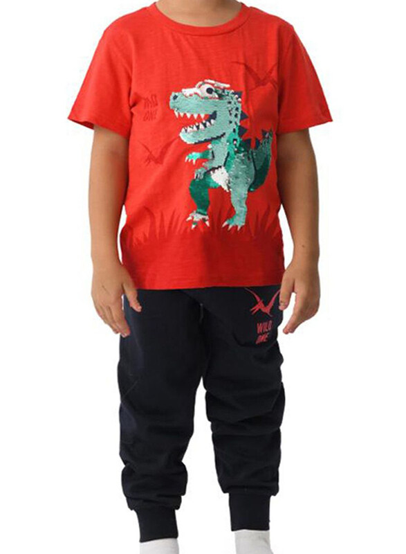 Urbasy Printed Round Neck T-Shirt with Jogger Pants Set for Boys, 4-5 Years, Red
Urbasy Printed Round Neck T-Shirt with Jogger Pants Set for Boys, 4-5 Years, Red