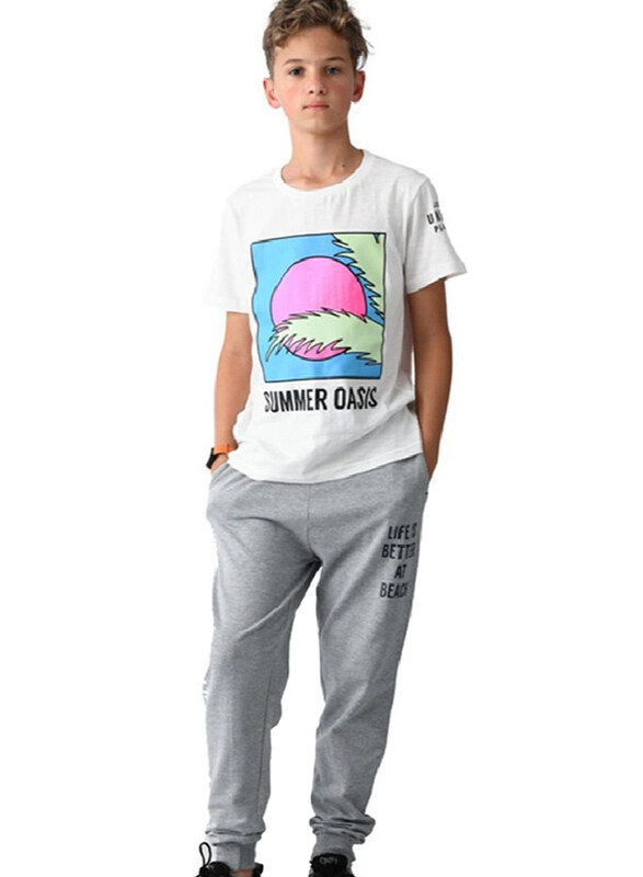 Urbasy Boys Printed Round Neck T-Shirts with Jogger Pants Set, 15 - 16 Years, White/Grey
Urbasy Boys Printed Round Neck T-Shirts with Jogger Pants Set, 15 - 16 Years, White/Grey