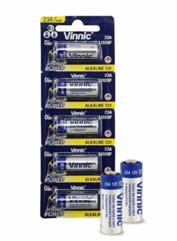 Vinnic 23A Positive Power 12V Alkaline Batteries Set, 5 Pieces, L1028F, Multicolour
Vinnic 23A Positive Power 12V Alkaline Batteries Set, 5 Pieces, L1028F, Multicolour