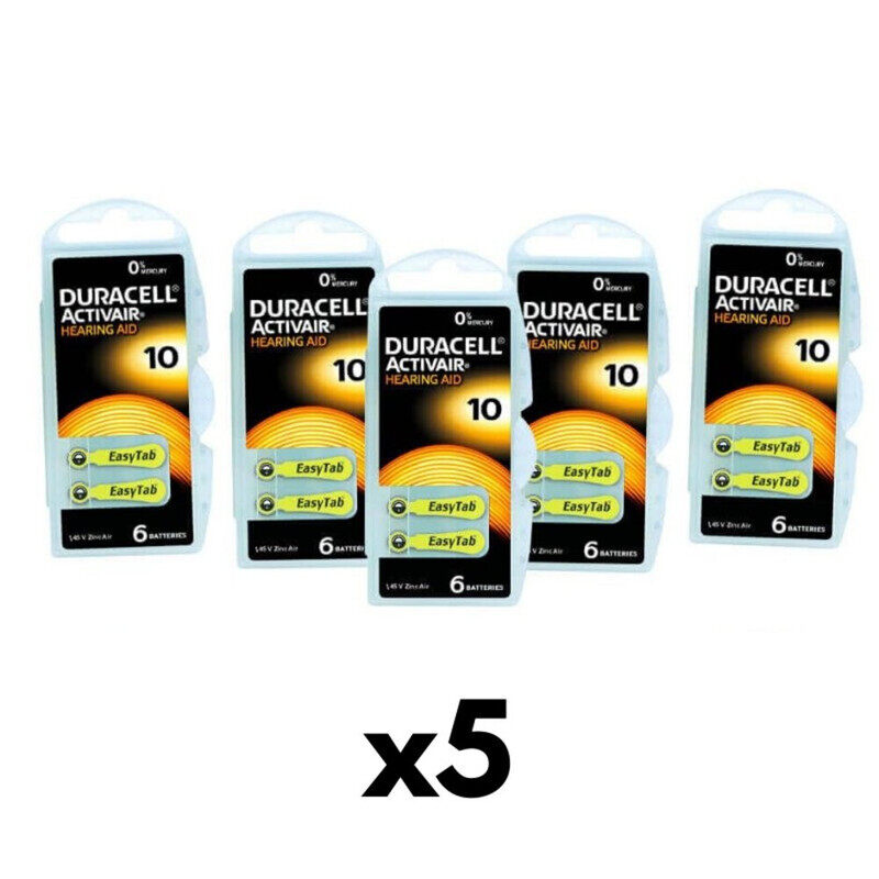 Duracell 30-Pieces (Size 10) Activair Zinc Air 1.45V Hearing Aid Batteries
Duracell 30-Pieces (Size 10) Activair Zinc Air 1.45V Hearing Aid Batteries