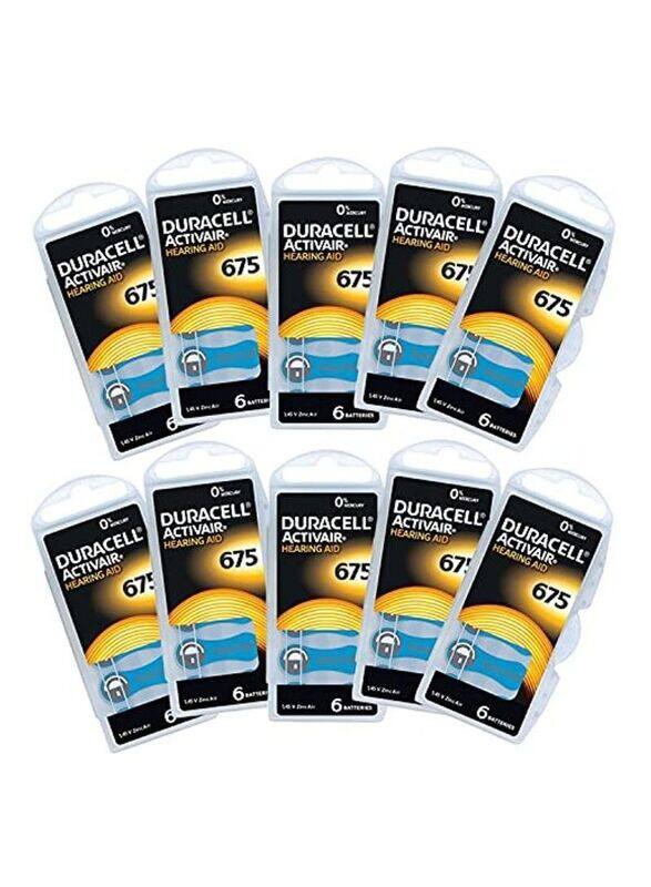 Duracell Activair 675 Mercury Batteries for Zinc Air Hearing Aids, 60 Pieces, Blue
Duracell Activair 675 Mercury Batteries for Zinc Air Hearing Aids, 60 Pieces, Blue