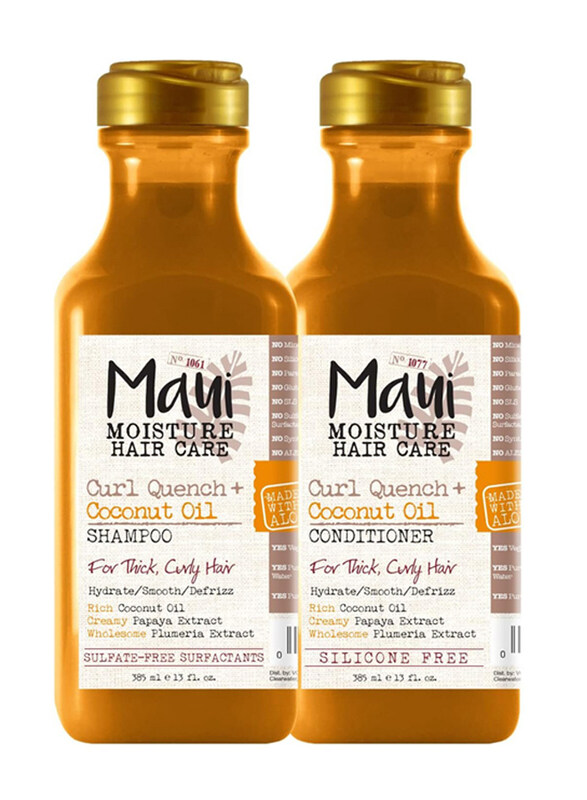 Maui Moisture Curl Quench + Coconut Oil Shampoo + Conditioner to Hydrate & Detangle Tight Curly Hair with Vegan & Silicone & Paraben-Free, 13oz
Maui Moisture Curl Quench + Coconut Oil Shampoo + Conditioner to Hydrate & Detangle Tight Curly Hair with Vegan & Silicone & Paraben-Free, 13oz
