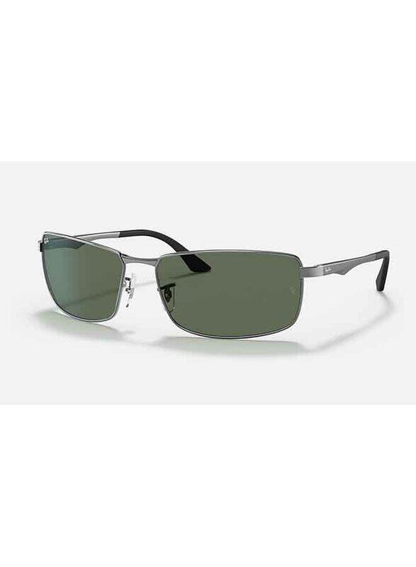 Ray-Ban Full-Rim Rectangular Polished Gunmetal Sunglasses Unisex, Green Lens, RB3498 004/71, 61/17/135
Ray-Ban Full-Rim Rectangular Polished Gunmetal Sunglasses Unisex, Green Lens, RB3498 004/71, 61/17/135