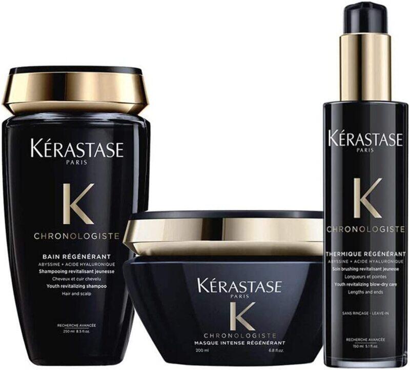Kerastase Chronologiste Youth Revitalising Hair Care Routine Pack with 250ml Shampoo, 200ml Masque & 150ml Thermique Blow Dry Cream for All Hair Types
Kerastase Chronologiste Youth Revitalising Hair Care Routine Pack with 250ml Shampoo, 200ml Masque & 150ml Thermique Blow Dry Cream for All Hair Types