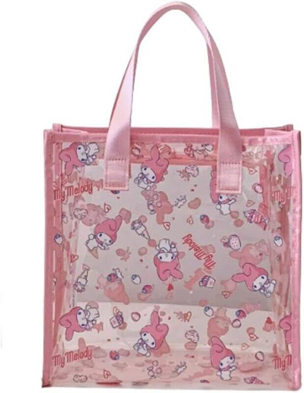 Sanrio My Melody Vinyl Tote Bag with Pink Cartoon Print, Transparent Shopping Handbag with Double Handles
Sanrio My Melody Vinyl Tote Bag with Pink Cartoon Print, Transparent Shopping Handbag with Double Handles